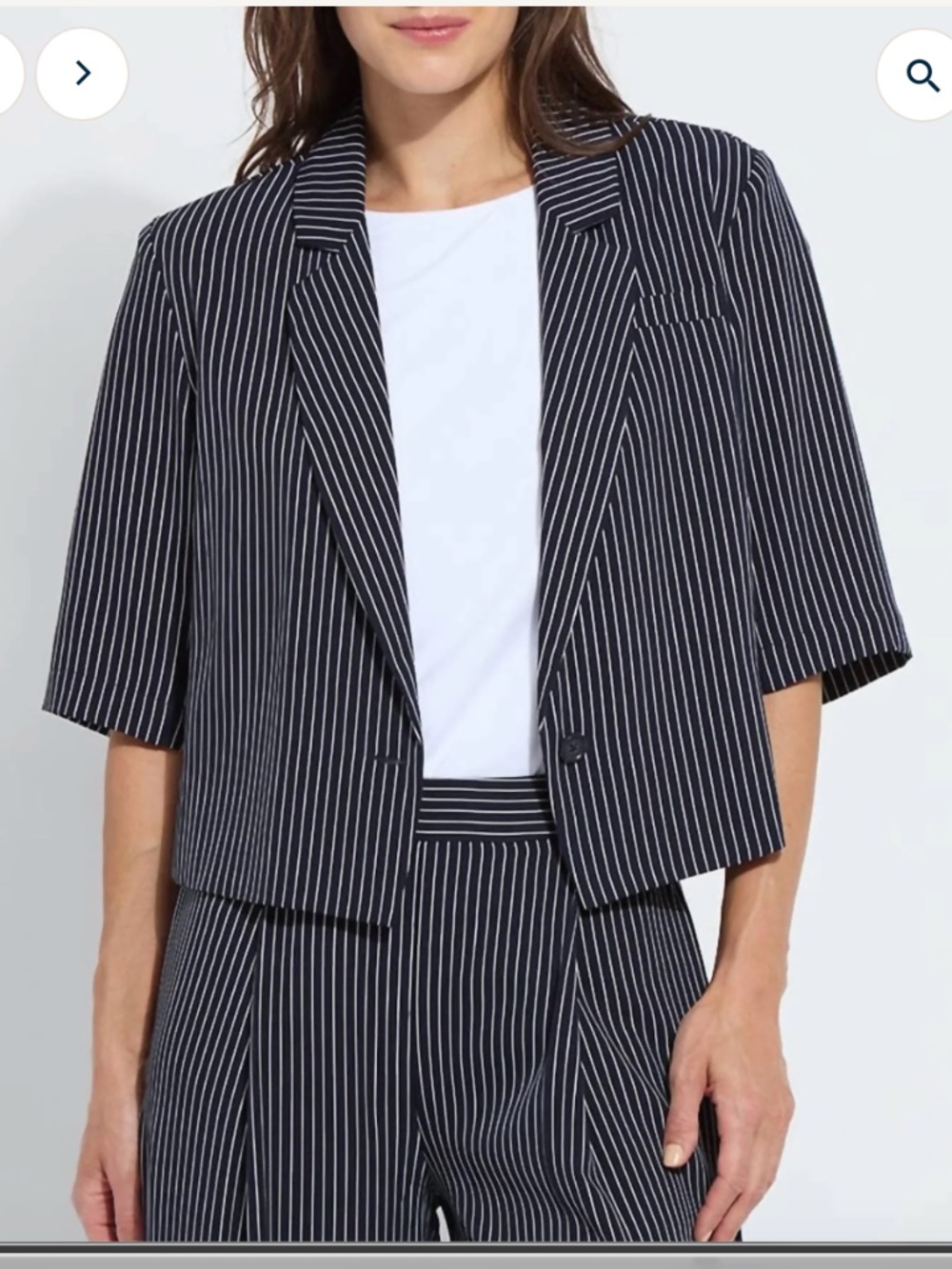 Lysse Clarette Stripe Cropped Jacket & Pants - Women's M